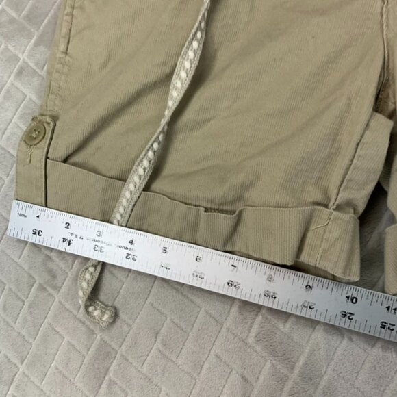 Tommy Hilfiger Womens 2 Shorts Tan Corduroy Jeans Mid Rise 100% Cotton Cuffed - Picture 10 of 16